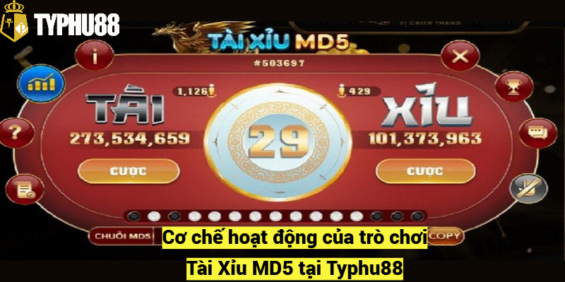 Cơ chế hoạt động của trò chơi Tài Xỉu MD5 tại Typhu88